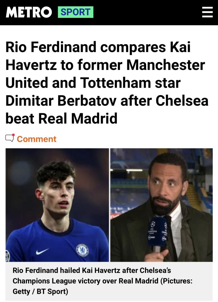 工作的前曼联和英格兰国家队后卫里奥·费迪南德(rio ferdinand)表示