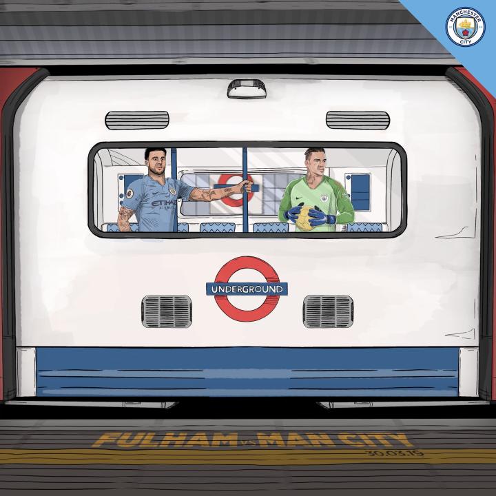 曼城官方海报地铁下一站到站富勒姆