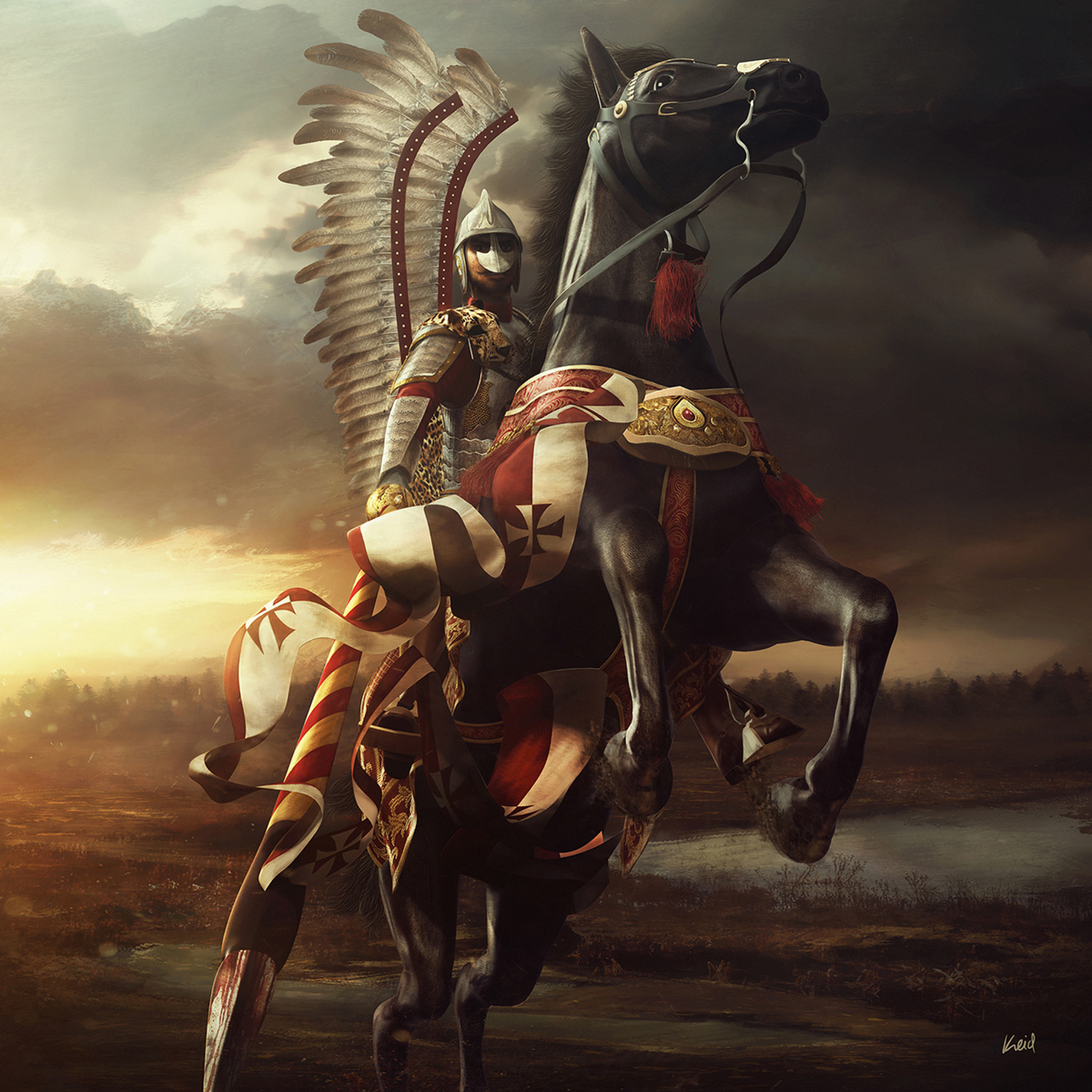 的骏马骑兵,就是波兰历史上战功赫赫的飞翼骑兵(polish hussar)没错