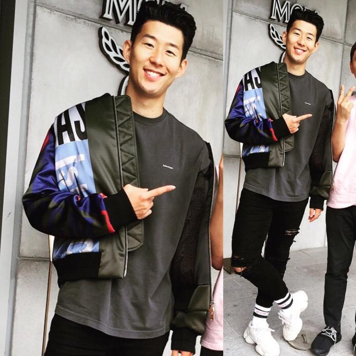 27岁 身高 :183cm 体重:76kg孙兴慜在穿搭上确实有可取之处,这套上身