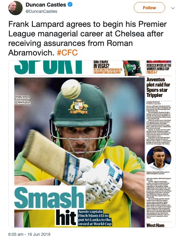 泰晤士报记者:兰帕德得到了阿布的保证,同意执教切尔西