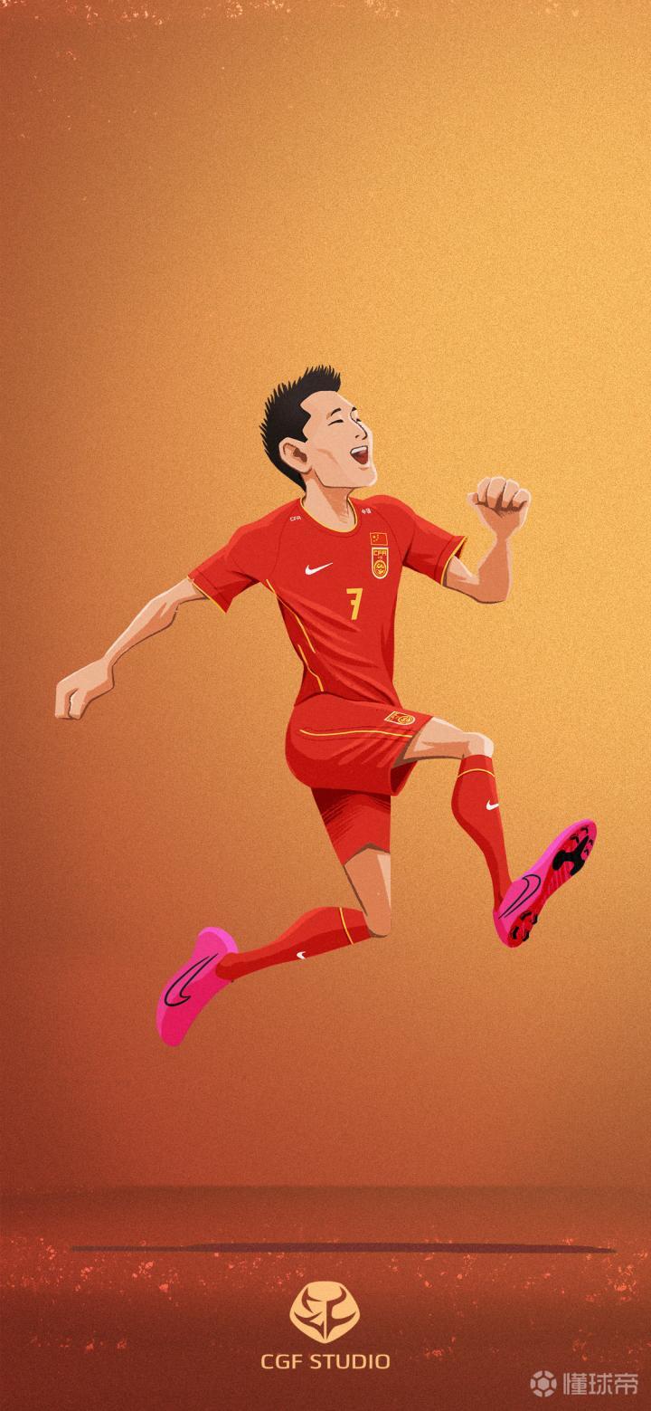 国足新球衣上身效果卡通版学习