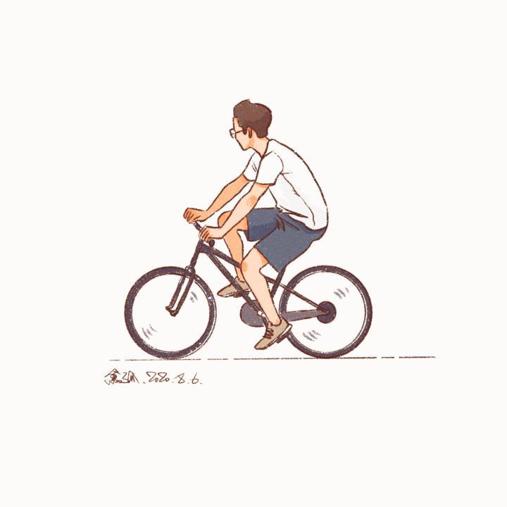 骑自行车的少年