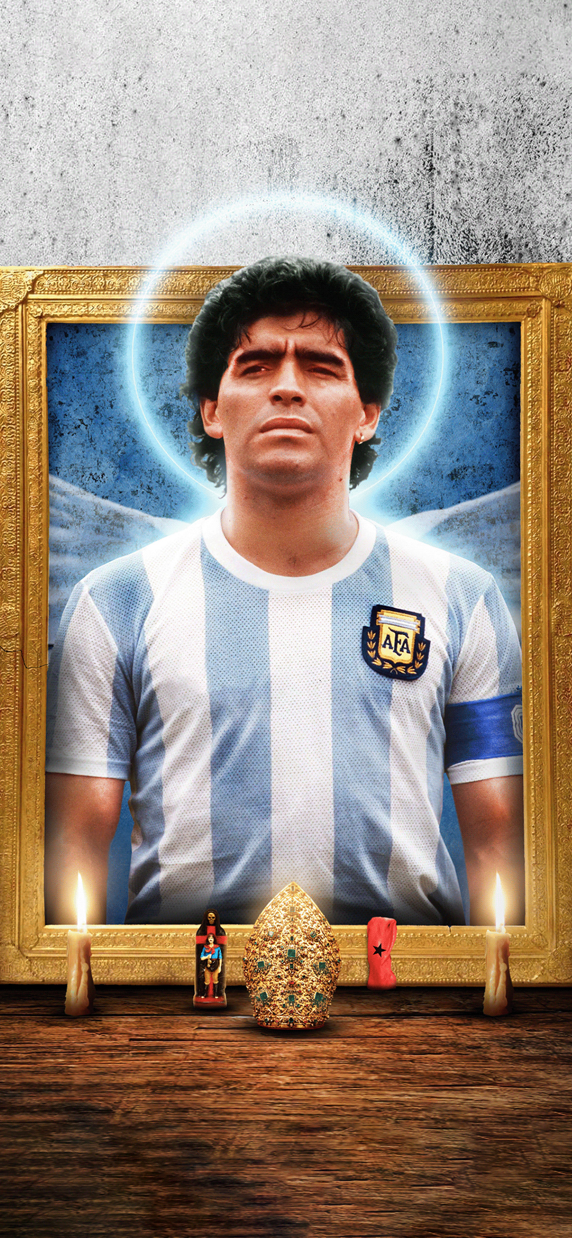 踢球侠无水印全面屏壁纸致敬传奇马拉多纳