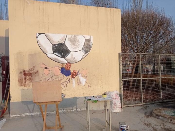 这个是我-一个爱足球的小画家画的墙绘