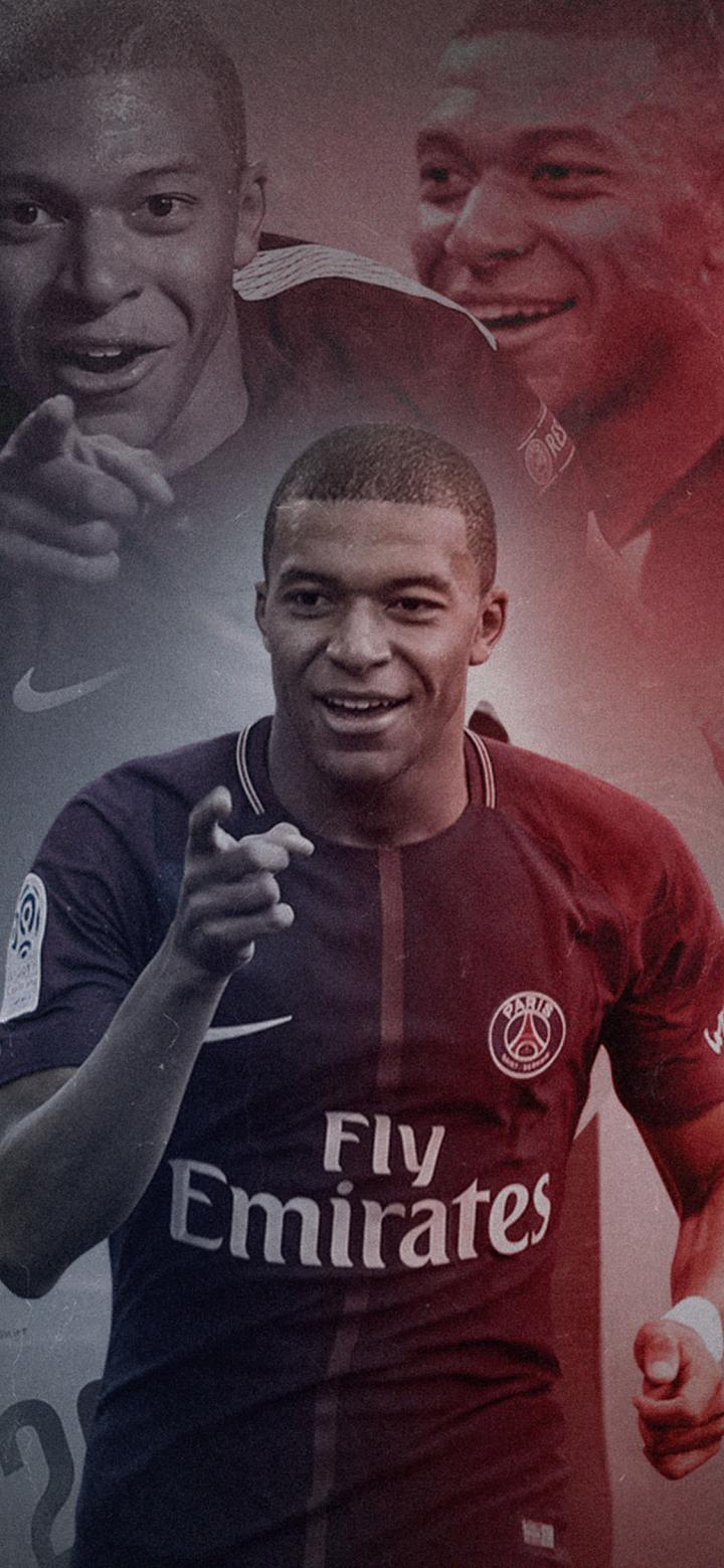 踢球侠无水印全面屏壁纸法甲巴黎圣日耳曼姆巴佩壁纸第六期