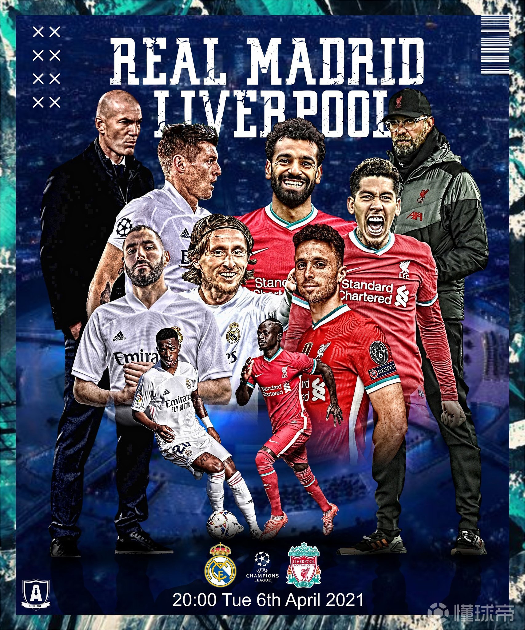 比赛海报欧冠8强首回合皇家马德里vs利物浦