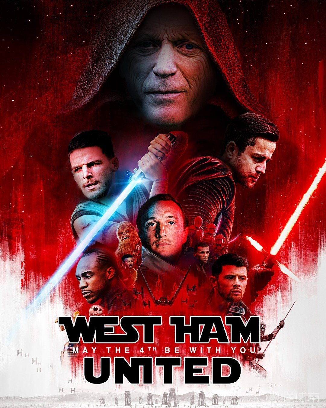西汉姆联官方的星战日海报有点东西狗头
