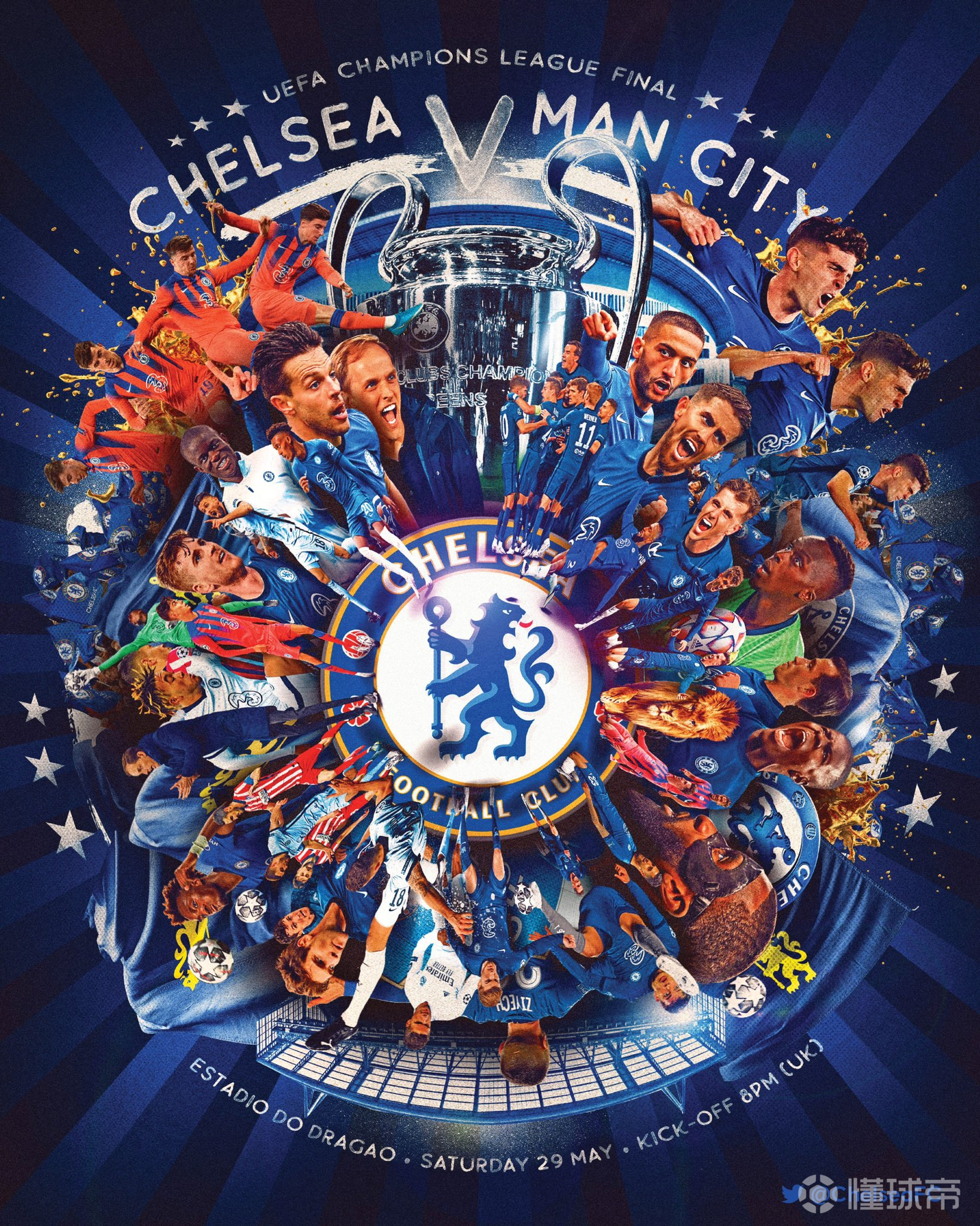 切尔西欧冠决赛官方海报决赛日comeon