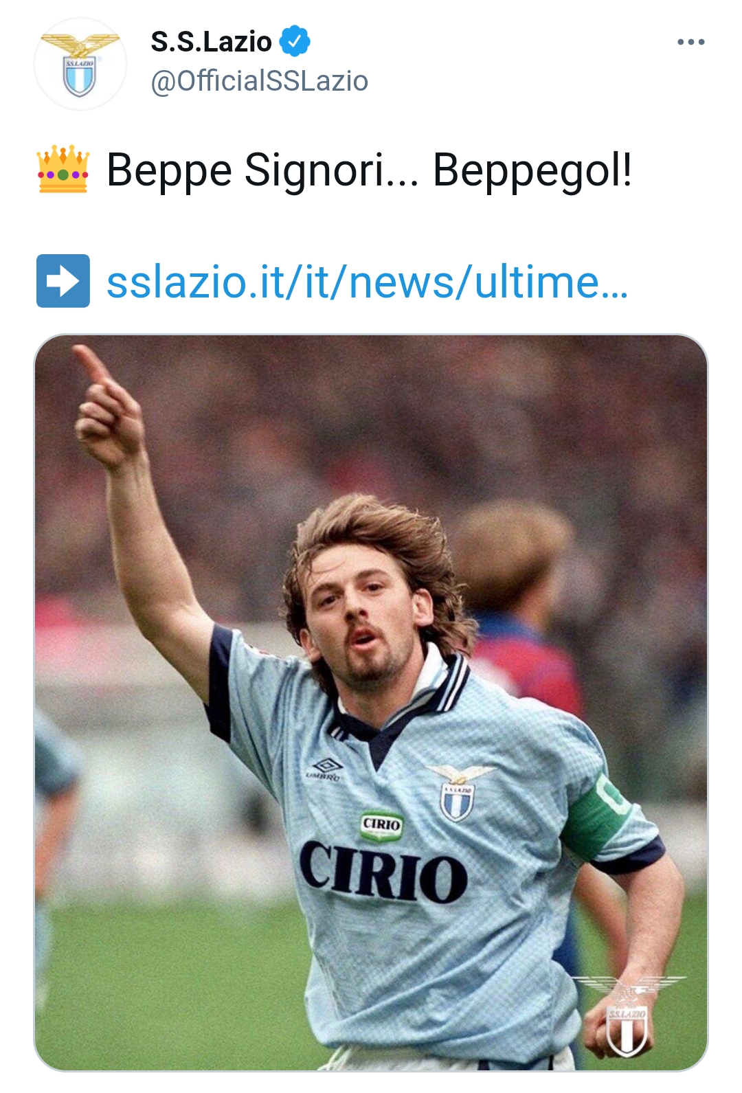 禁足令终止拉齐奥发文致敬西格诺里beppegol