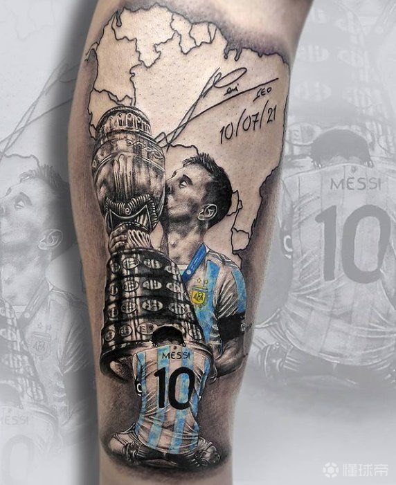 阿根廷夺得美洲杯冠军后出现在网上的一些纹身