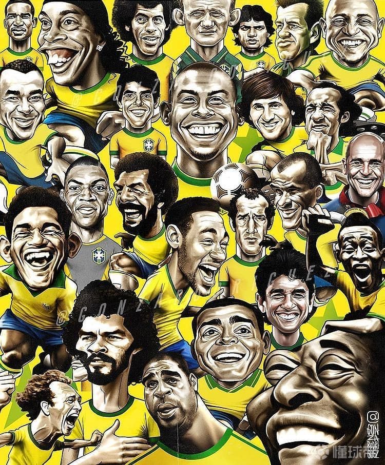 动态 懂球号> 巴西国家队球星卡通集合足球放送 严禁商业机构或公司