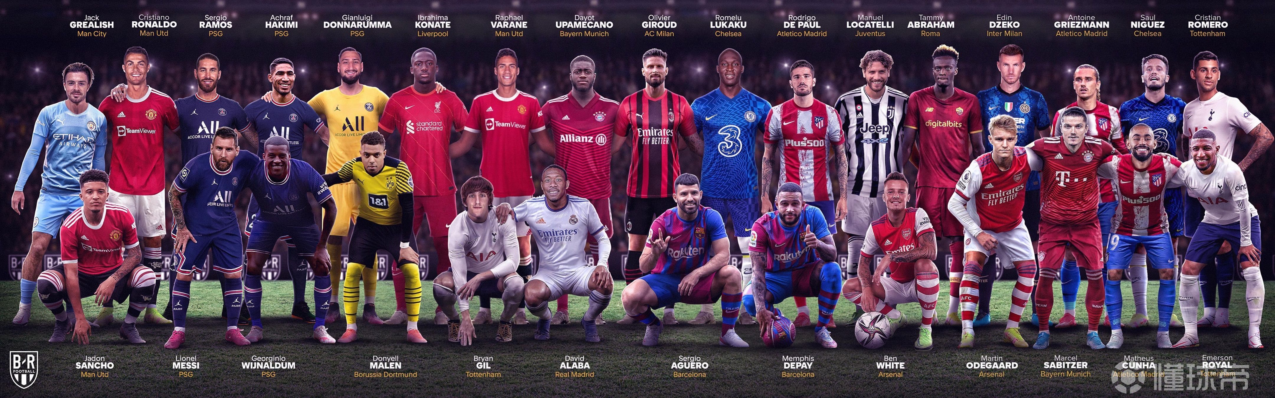 2021年夏天转会的主要球星大合照