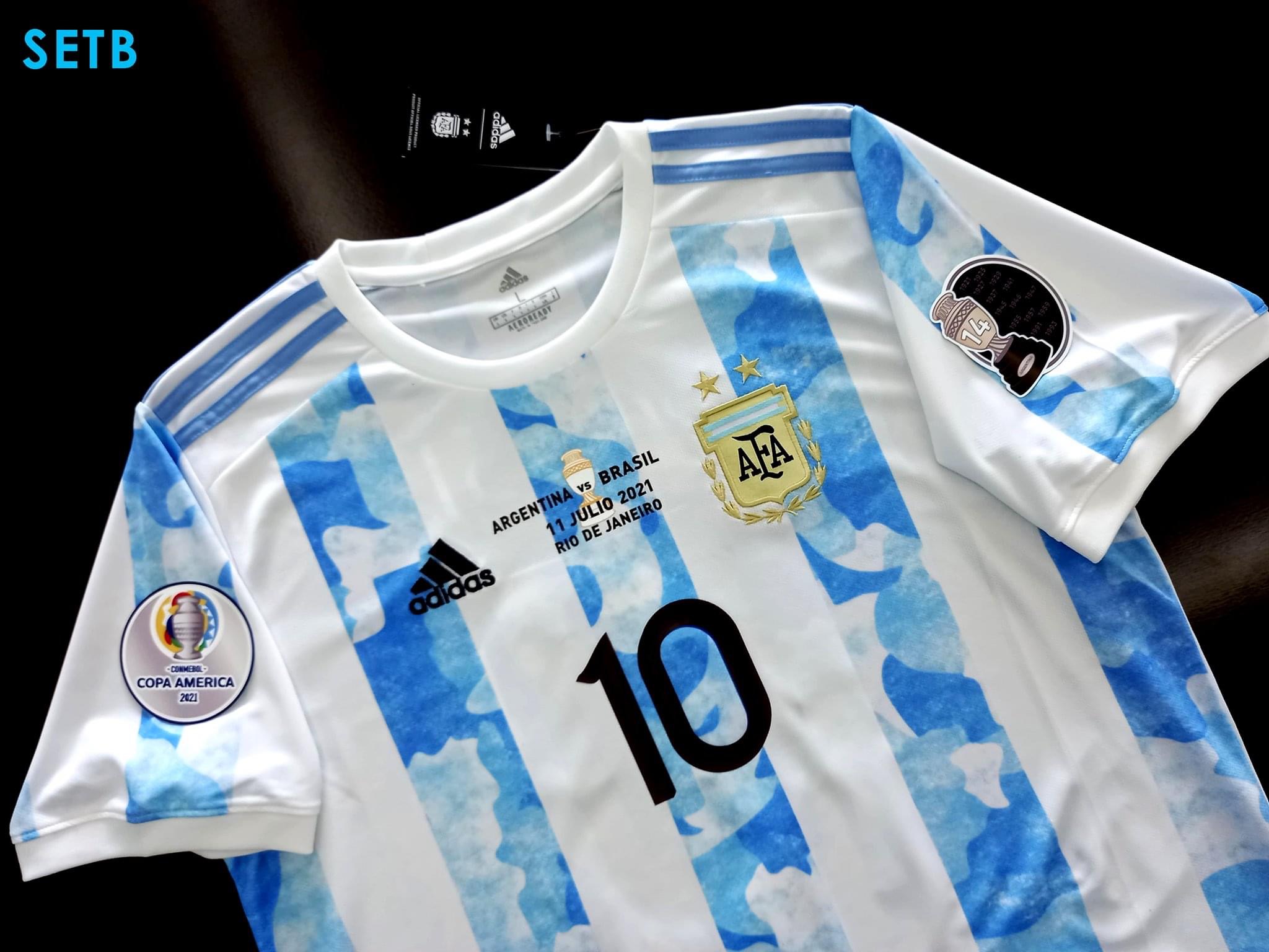 梅西封王金球在望美洲杯2021冠军概念款球衣