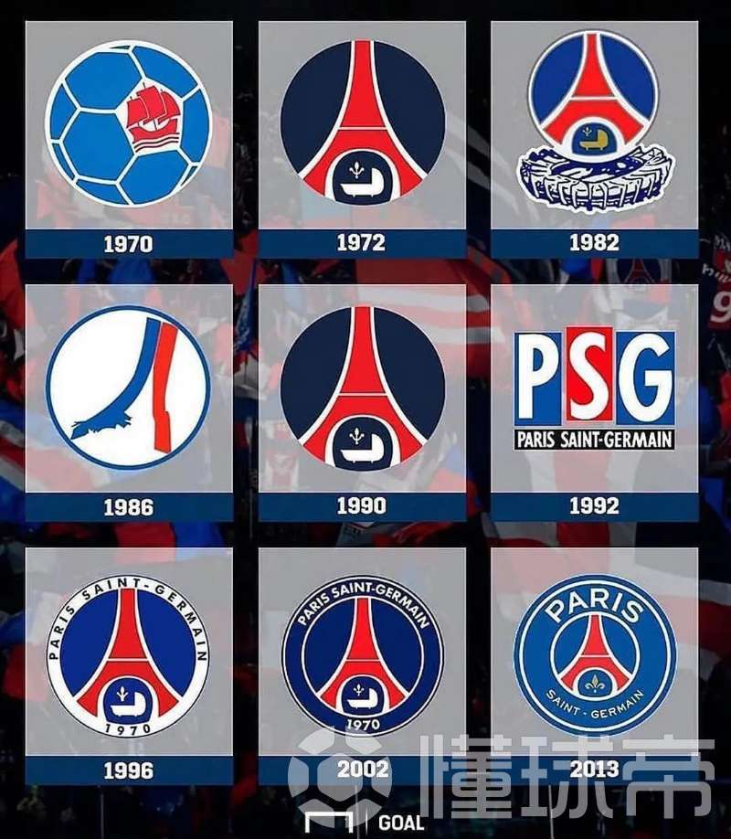 大巴黎历年的队徽,你最喜欢哪一个?