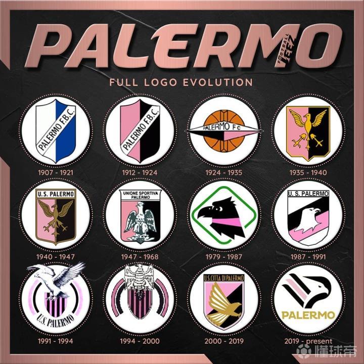 粉黑军团巴勒莫队徽演变史