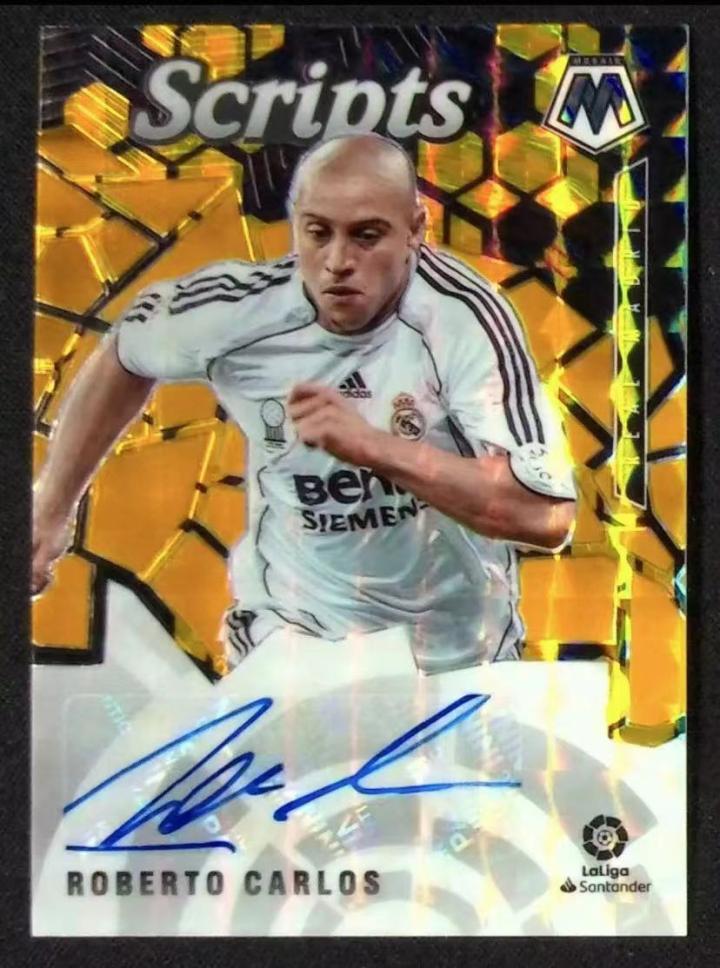 卡洛斯 皇马 西甲马赛克 1/1 scripts 黑金折签字02(我自己拍的,手动