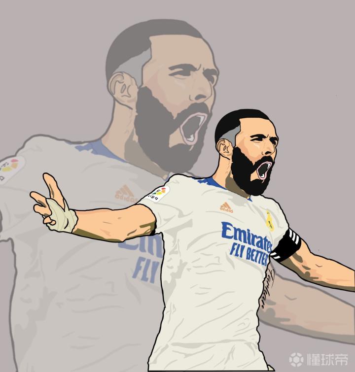 原创插画卡里姆本泽马